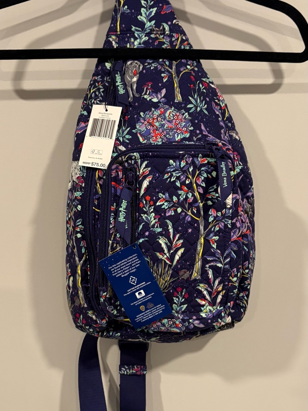 NWT Vera Bradley Harry Potter FORBIDDEN FOREST Sling Backpack Purse Bag Purple